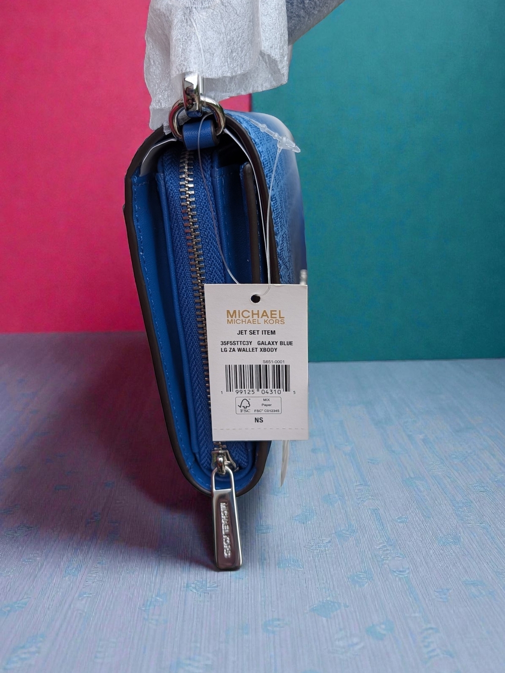 Michael Kors Jet Set Large Zip-Around Crossbody/Wallet – Galaxy Blue (NWT) - Picture 2 of 5